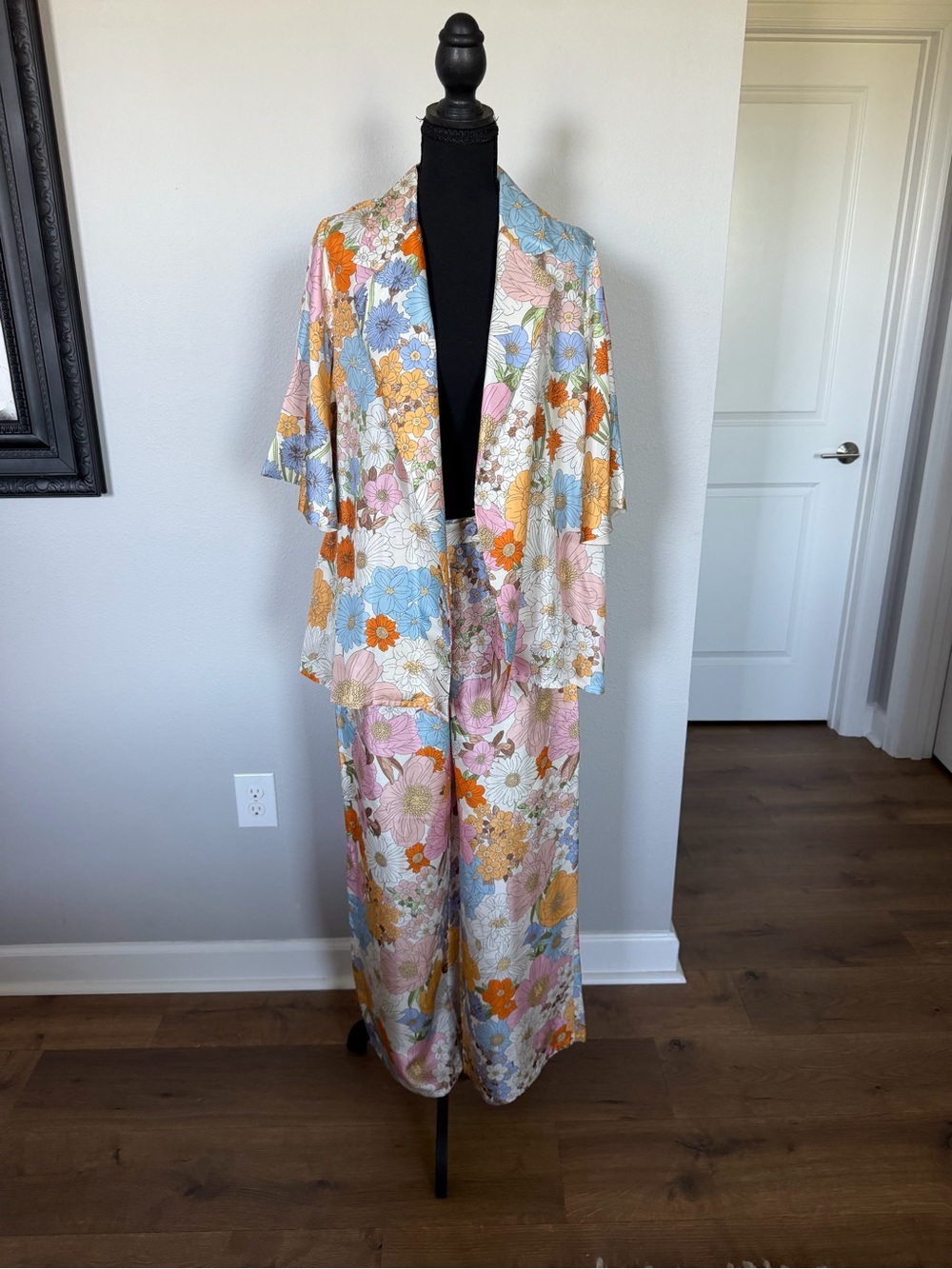 Floral Wide-Leg Jumpsuit Romper - Pastel Multi